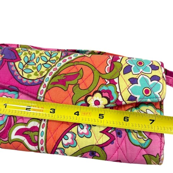 Vera Bradley Strap Wallet Pink Multicolor Quilted Cotton Crossbody Bag New With - Picture 4 of 7